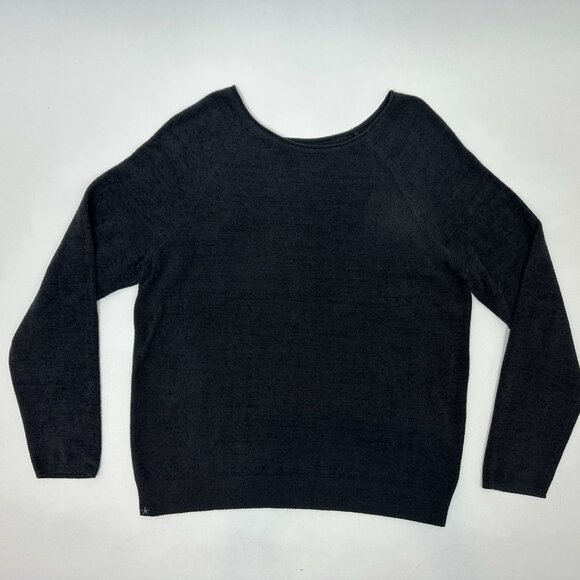 Barefoot Dreams CozyChic Ultra Lite® Drop Shoulder Pullover Black Women's Medium - Picture 2 of 6